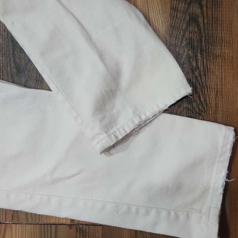 Reformation Julia High‎ Cigarette Jean Ivory Cream Destroyed Distressed Size 30 - Picture 3 of 9